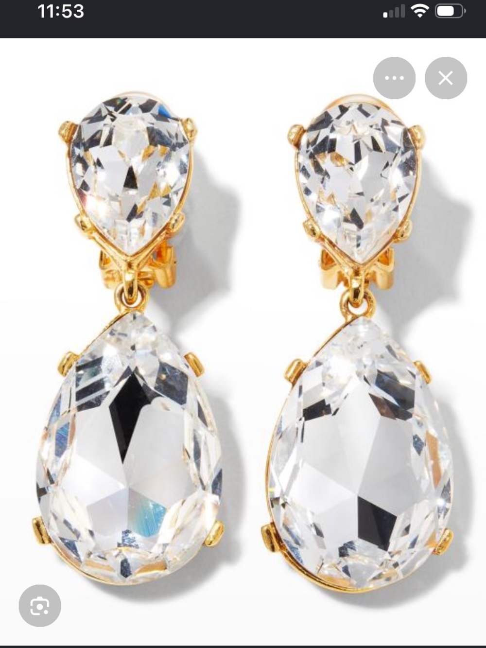 😍Kenneth Jay Lane Crystal Double Teardrop Earrings SOLD OUT! - Picture 5 of 9